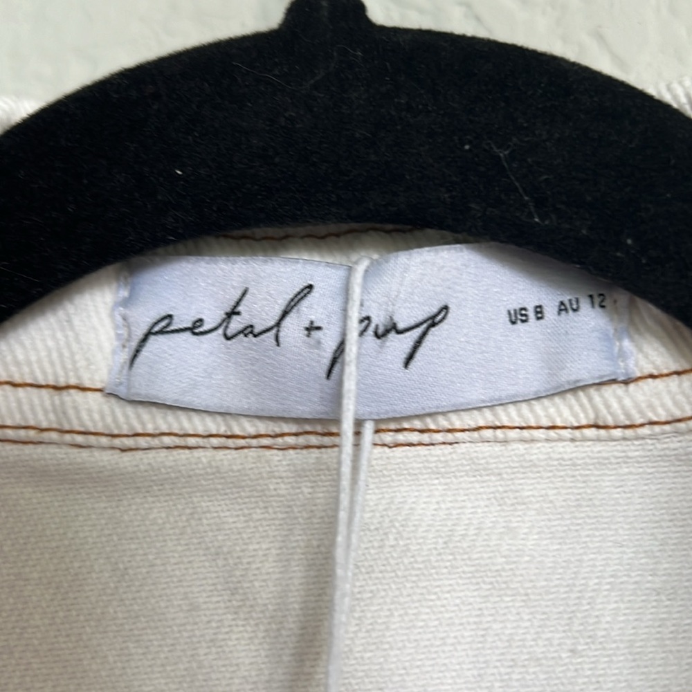 NWT Petal & Pup White Denim Hailey Mini Dress - Picture 4 of 7